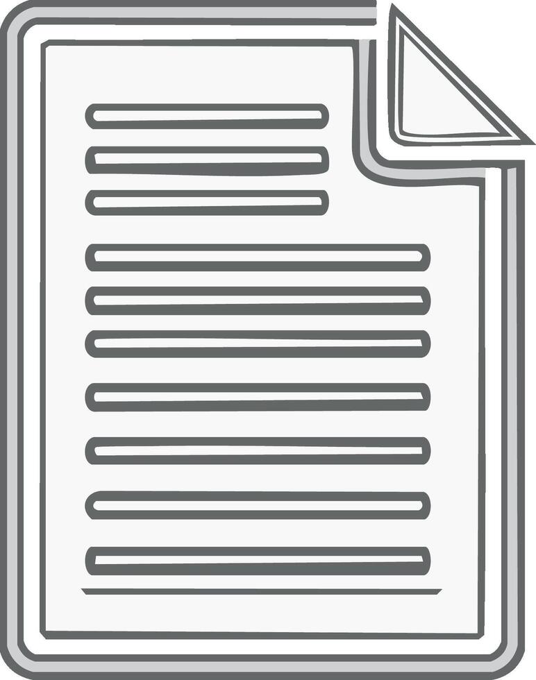 Document illustration with lines, isolated on a white background, graphic. vector