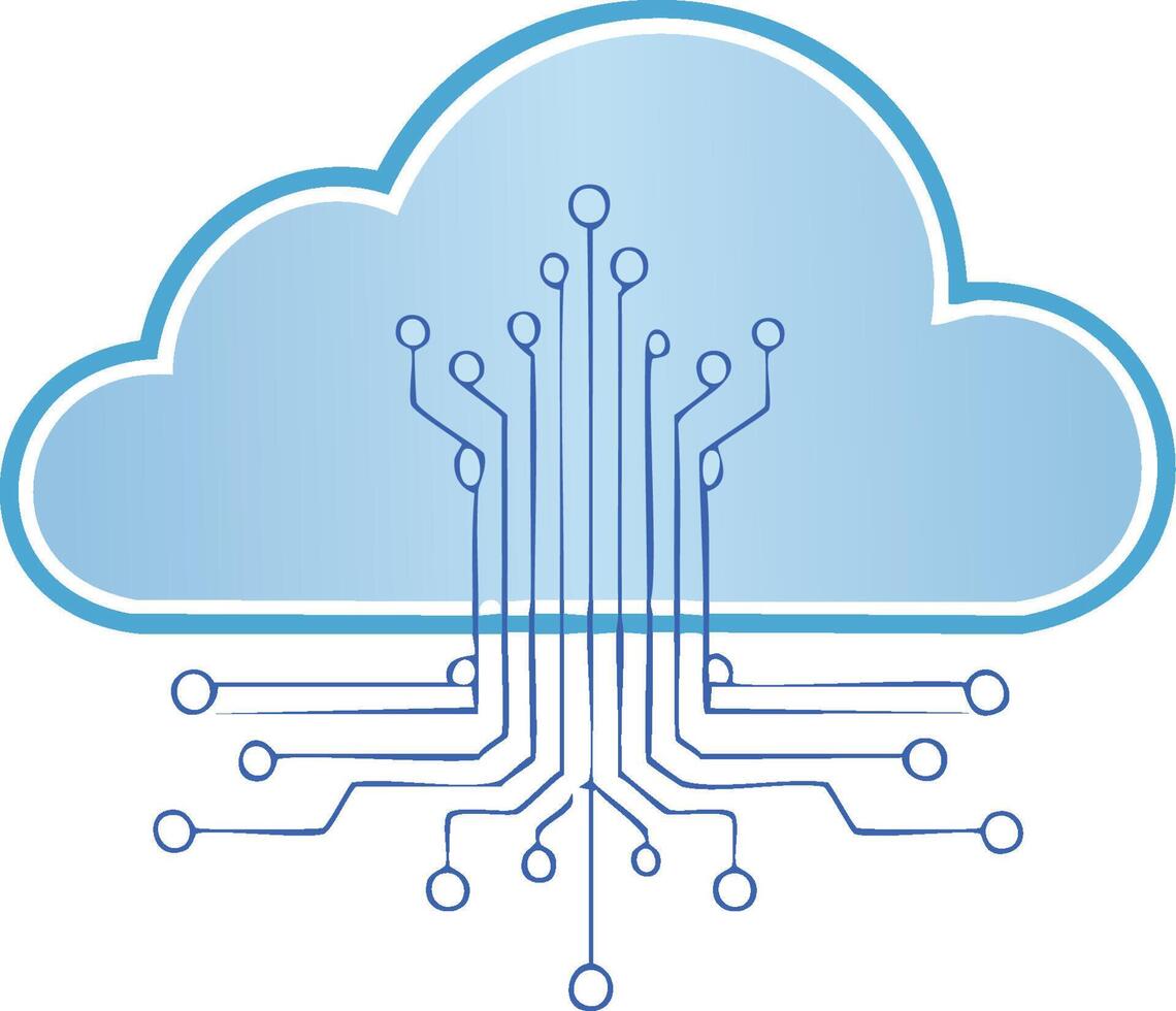 digital nube informática red conexión tecnología vector