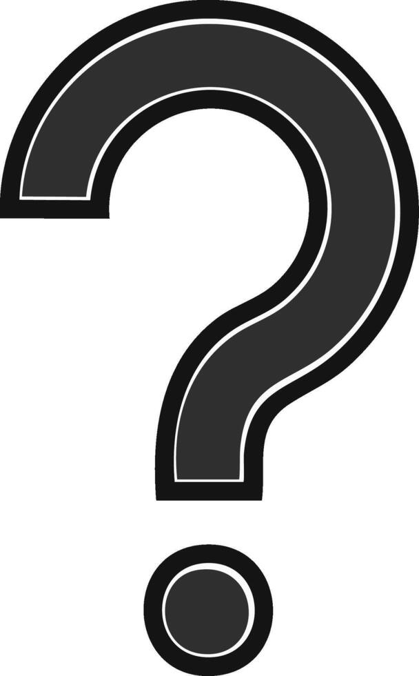 Simple isolated question mark symbol graphic illustrating query mystery and uncertainty vector