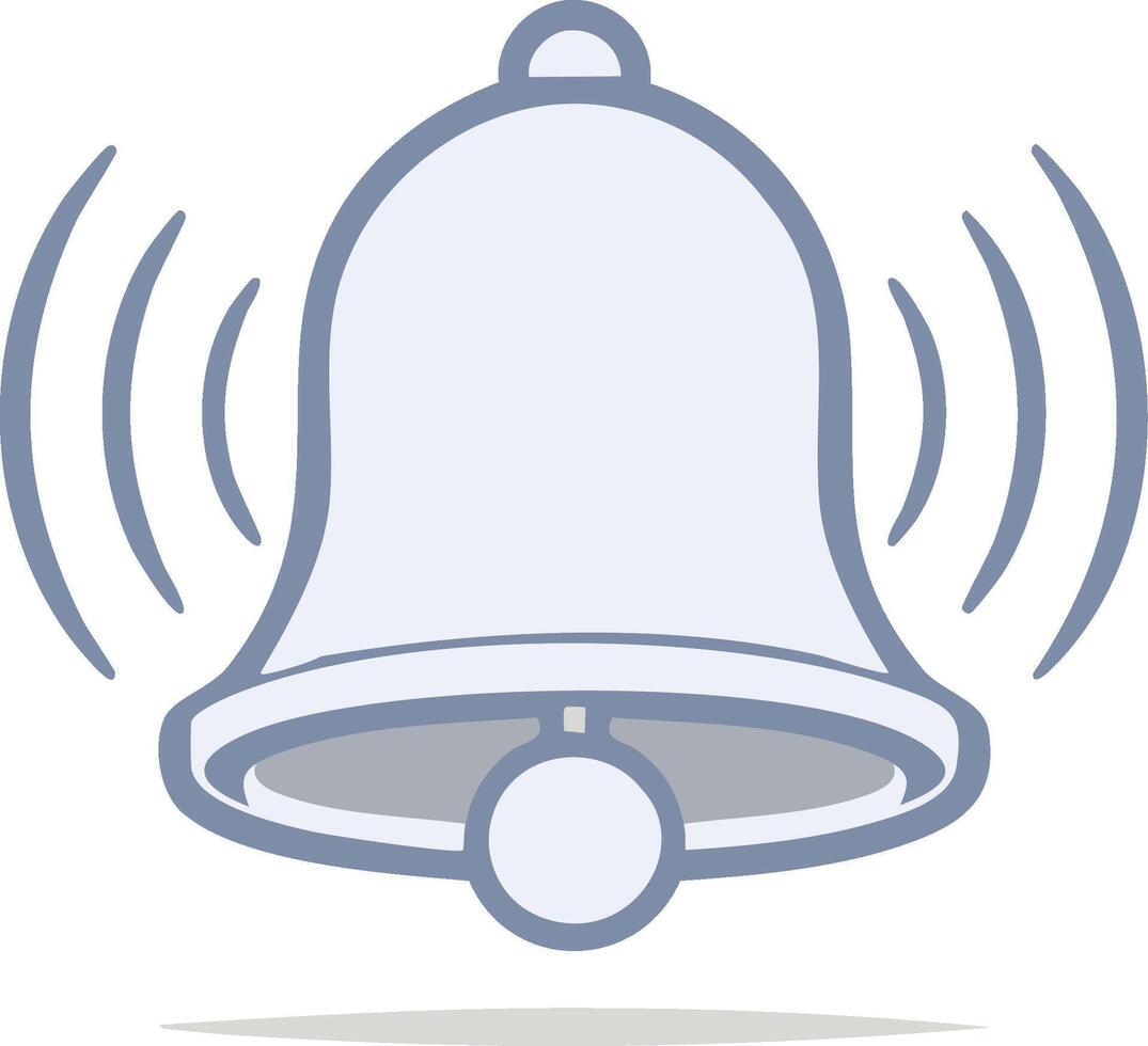 Stylized ringing bell icon representing a digital notification, alert, reminder, or important message symbol. vector
