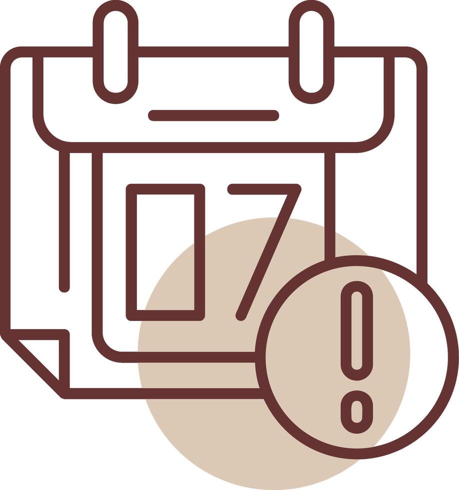 Calendar event Notification Line Circle Icon vector