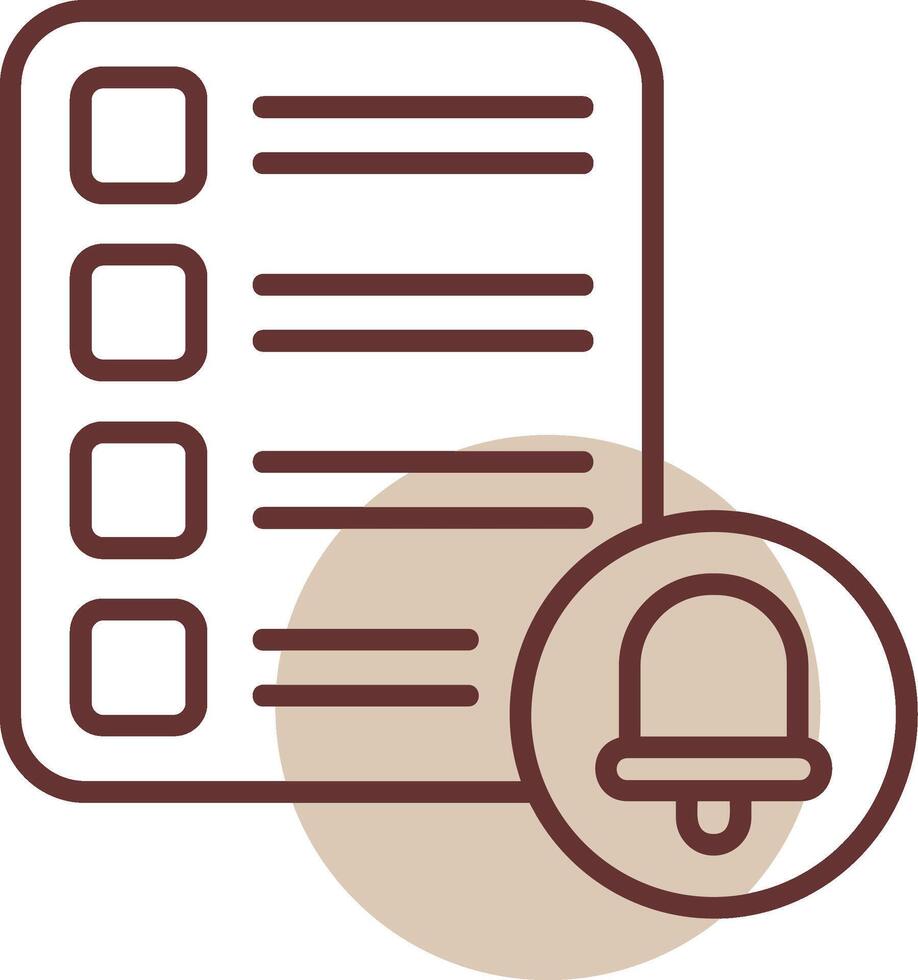 tarea lista notificación línea circulo icono vector