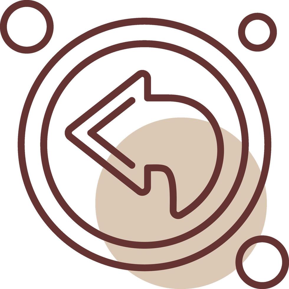 espalda botón navegación línea circulo icono vector