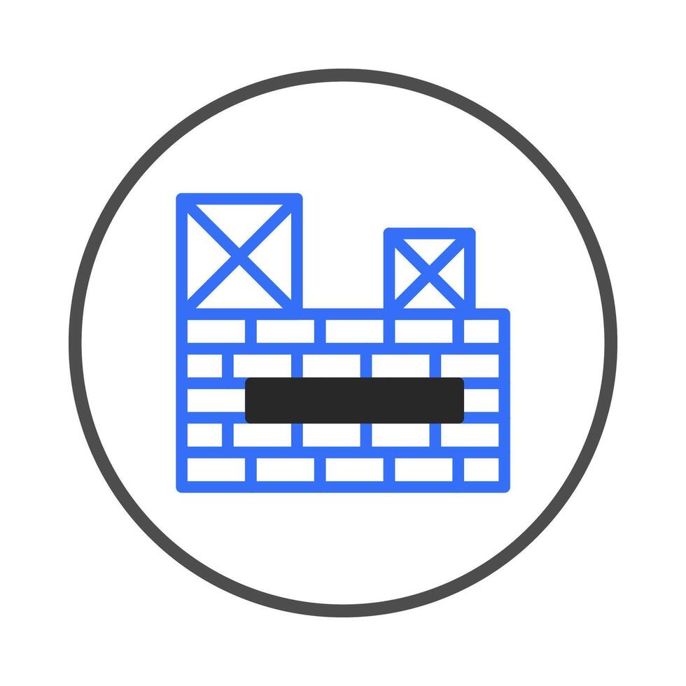 Abstract architectural construction with blue framework brickwork creating modern building block vector