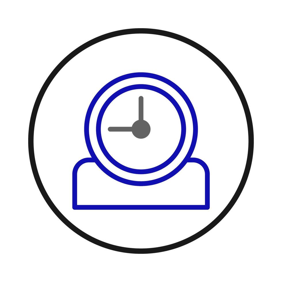 Modern clock representation in circular frame symbolizes time management schedule and timely vector