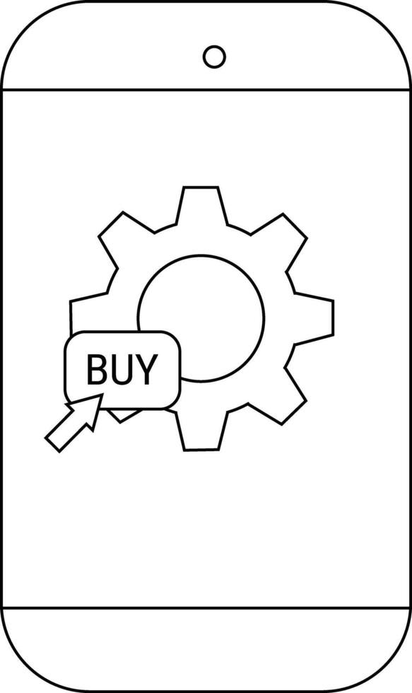 teléfono monitor engranaje icono comprar botón flecha cursor vector