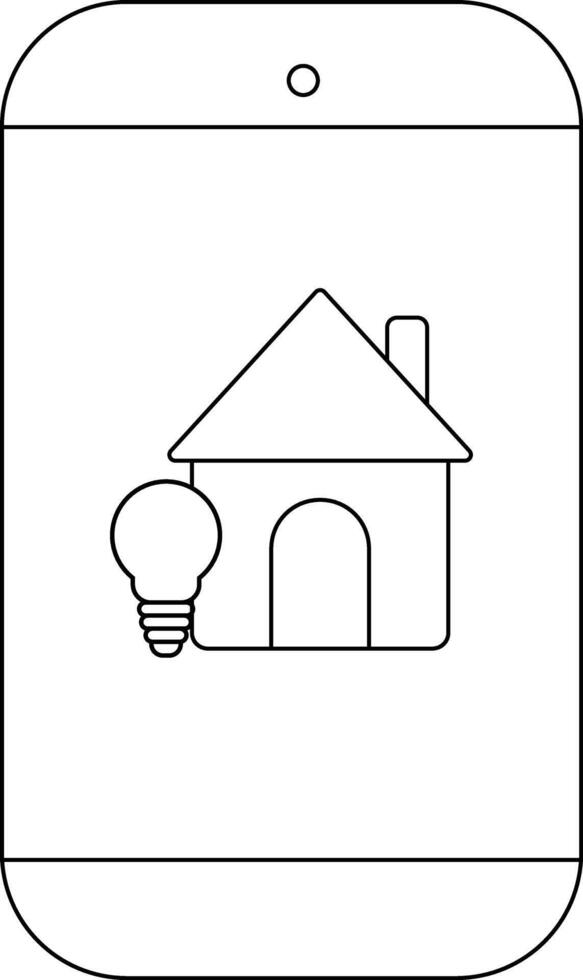 Smartphone displays a smart home application icon vector