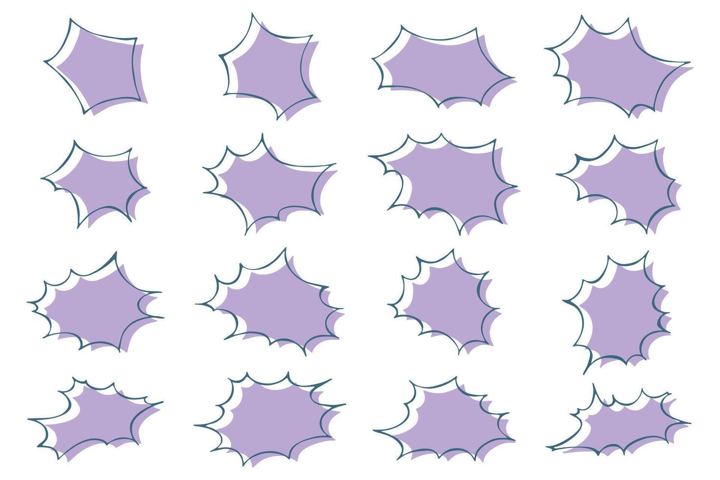 Set of hand drawn speech bubble Blank empty message box Textbox frame for banners, price tags, stickers, design think doodle message vector