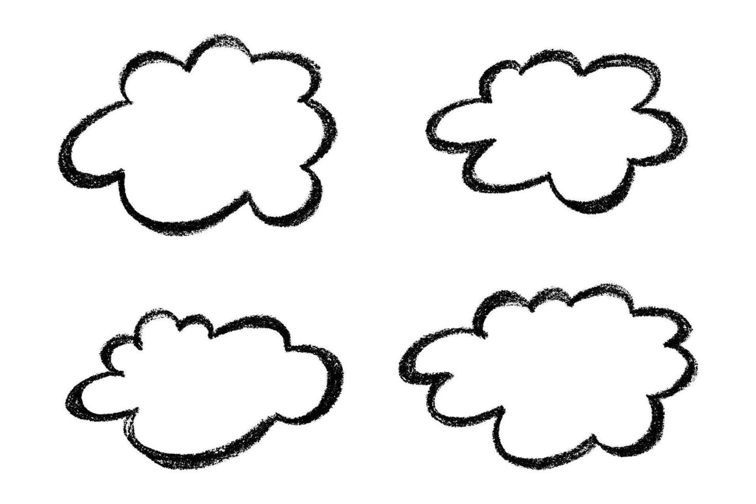 dream doodle frame Set of hand drawn speech bubble Blank empty message box Textbox frame for banners, price tags, stickers, design vector