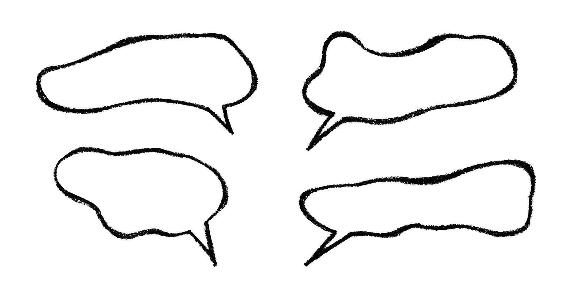 dream doodle cloud Set of hand drawn speech bubble Blank empty message box Textbox frame for banners, price tags, stickers, design vector