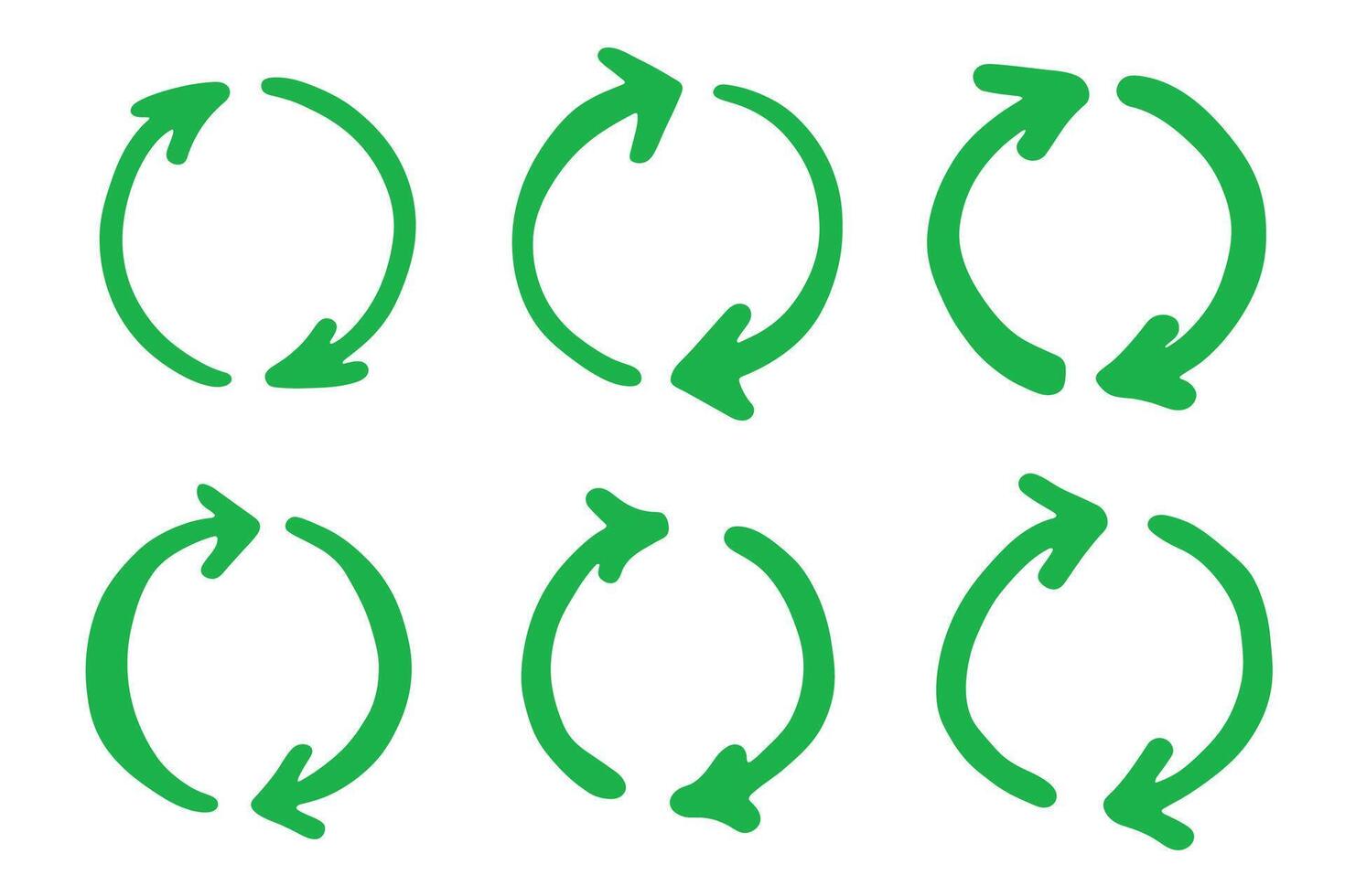 ecological cycle Set of hand drawn recycle arrow icon Recycling resources symbol Reuse of materials, zero waste, green environment, saving the planet vector