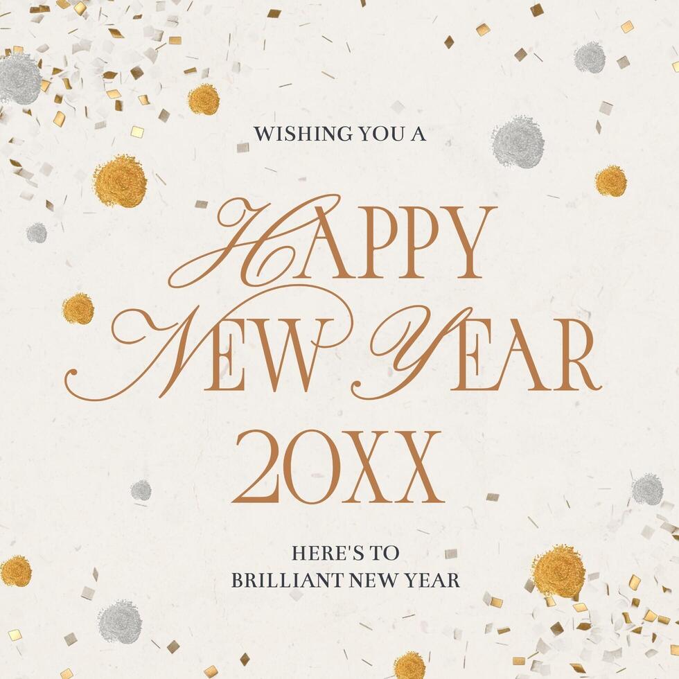new year invitation square template