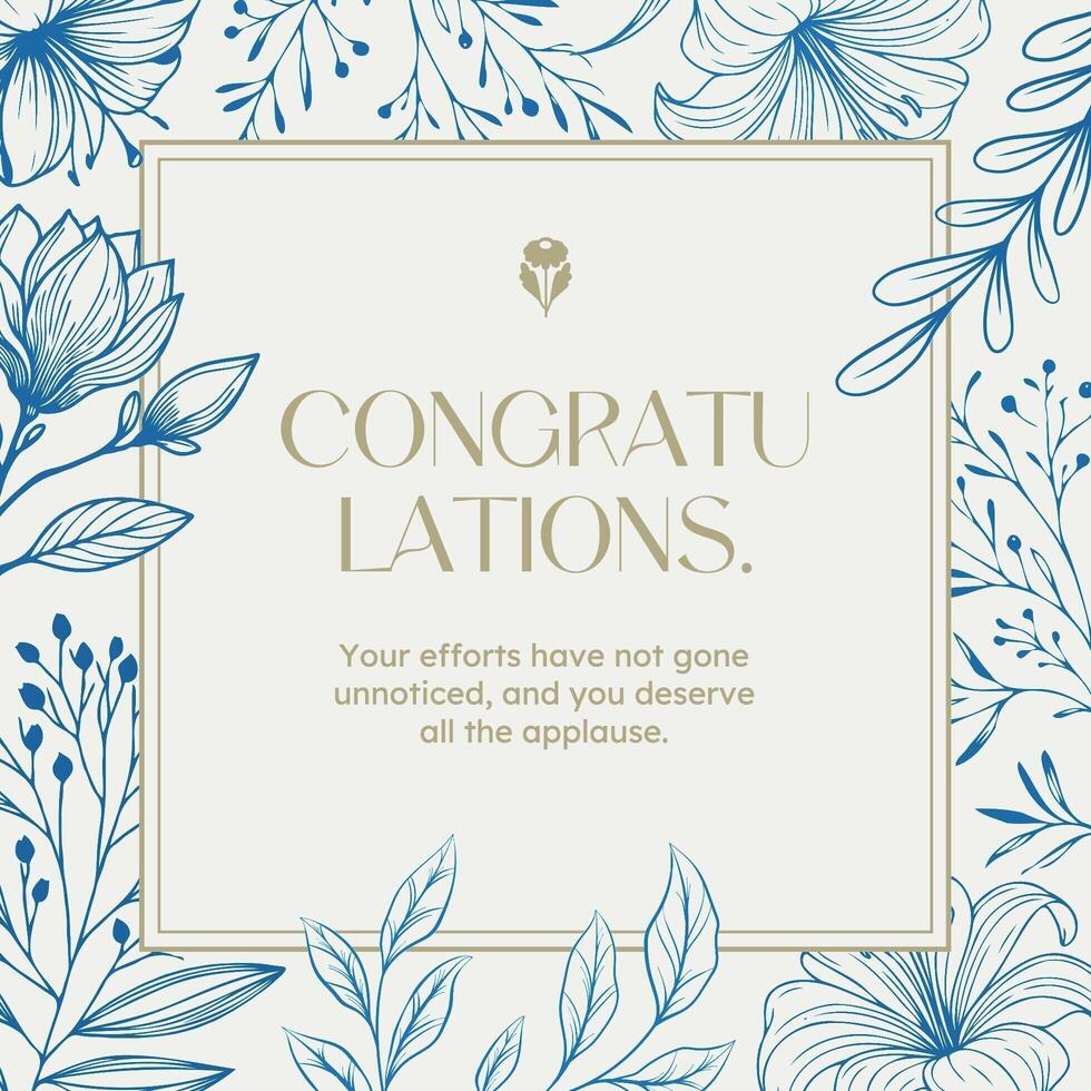 Botanical Frame Square Greeting Card  template