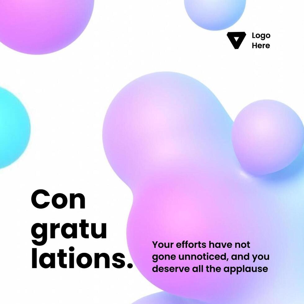 Blue Purple Gradient Blob Backdrop Greeting Card template