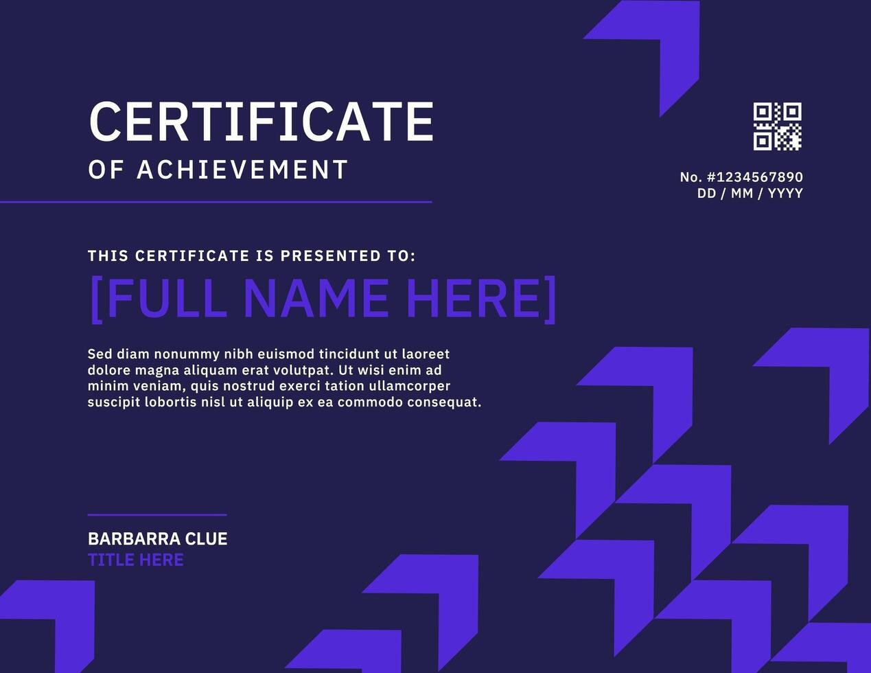 Dark Upward Arrows Certificate Template