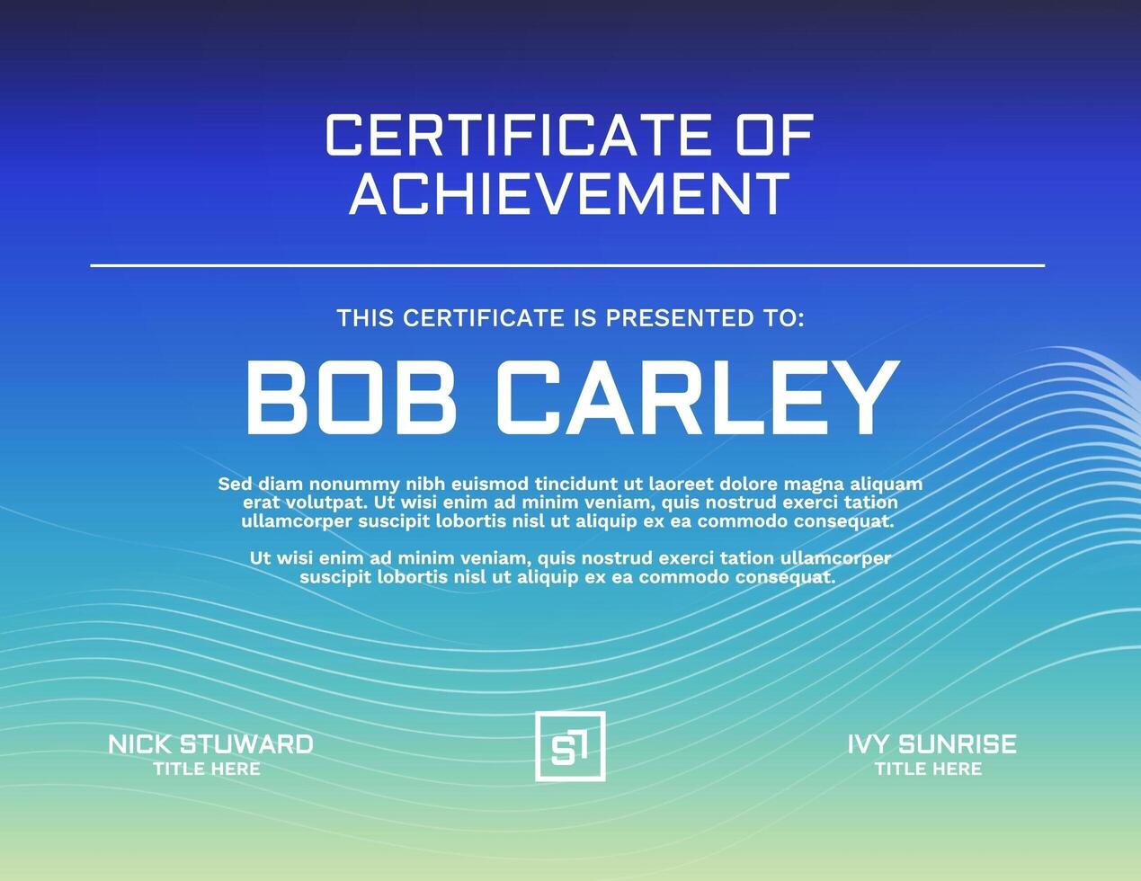 Horizontal Gradient Certificate Landscape Template