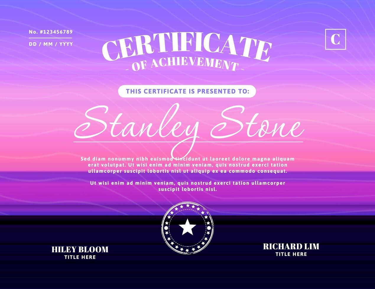 Horizontal Gradient Certificate Template