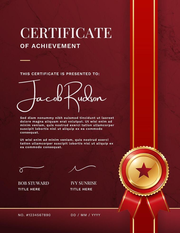 Red Ribbon Certificate Template