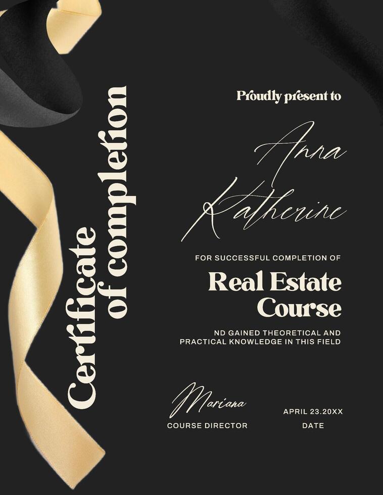 ribbon certificate general template