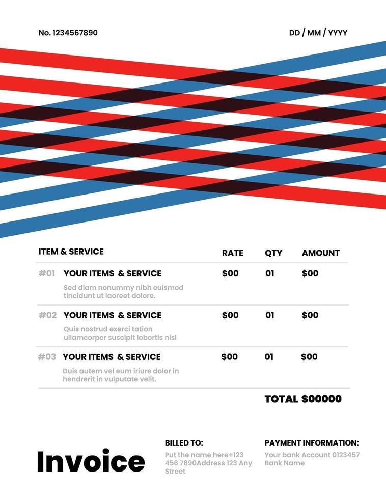 Stripes Elements Invoices Template