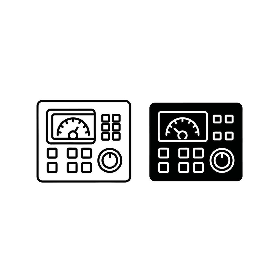 Control Panel Icons with Dial and Buttons vector