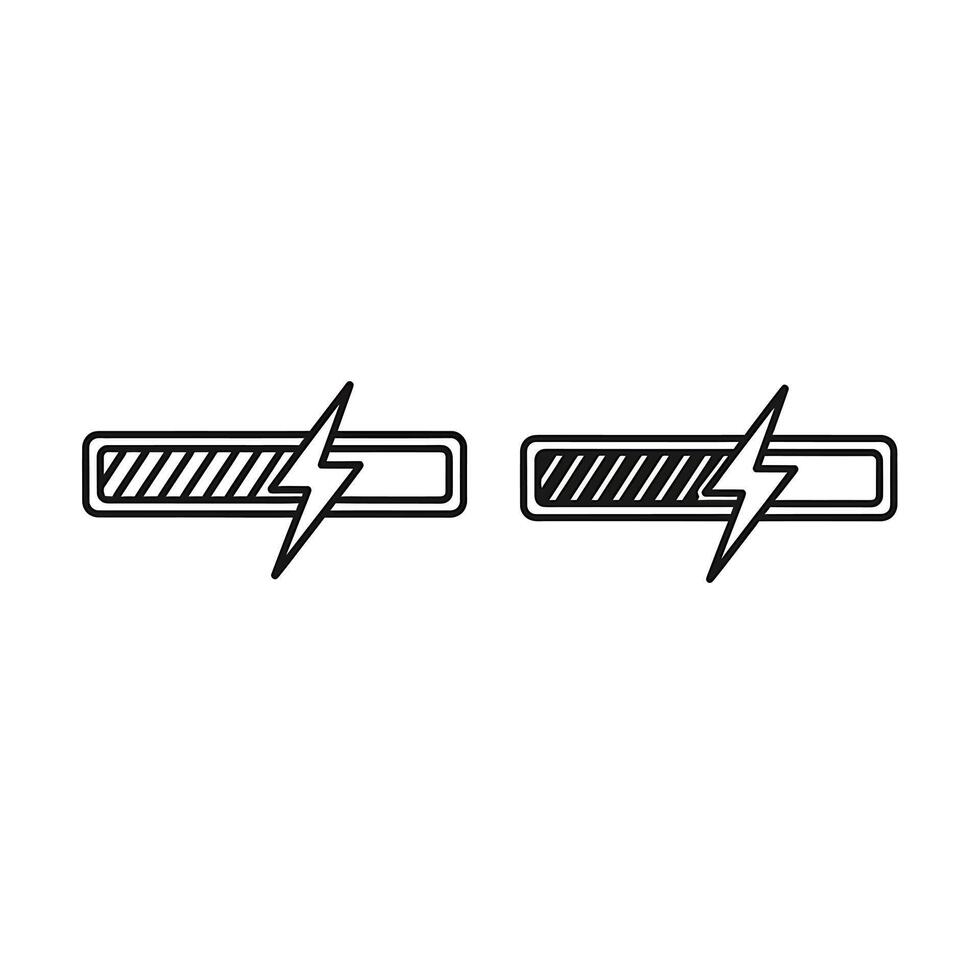 Power indicator graphics with lightning bolt symbols vector