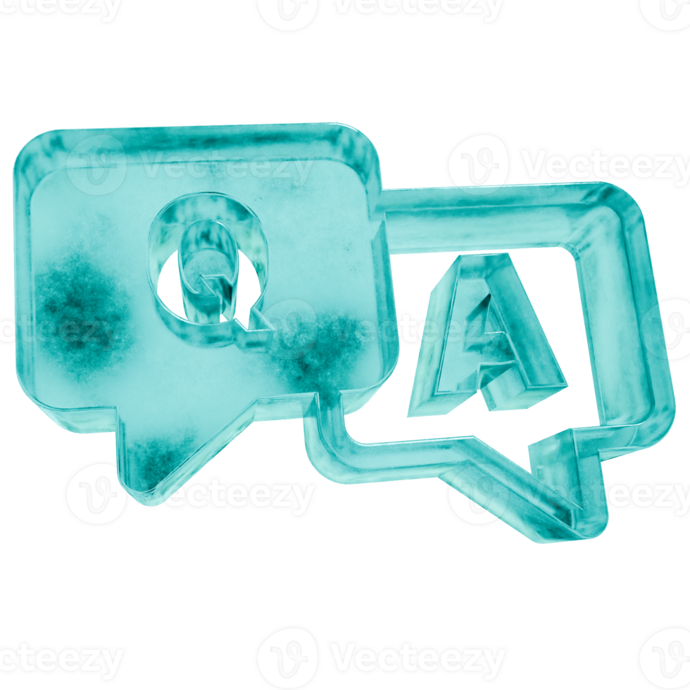 3d qa forme nel smerigliato blu ghiaccio bicchiere stile, isolato su un' trasparente sfondo. vetromorfismo icone e 3d elementi per moderno grafico design. png