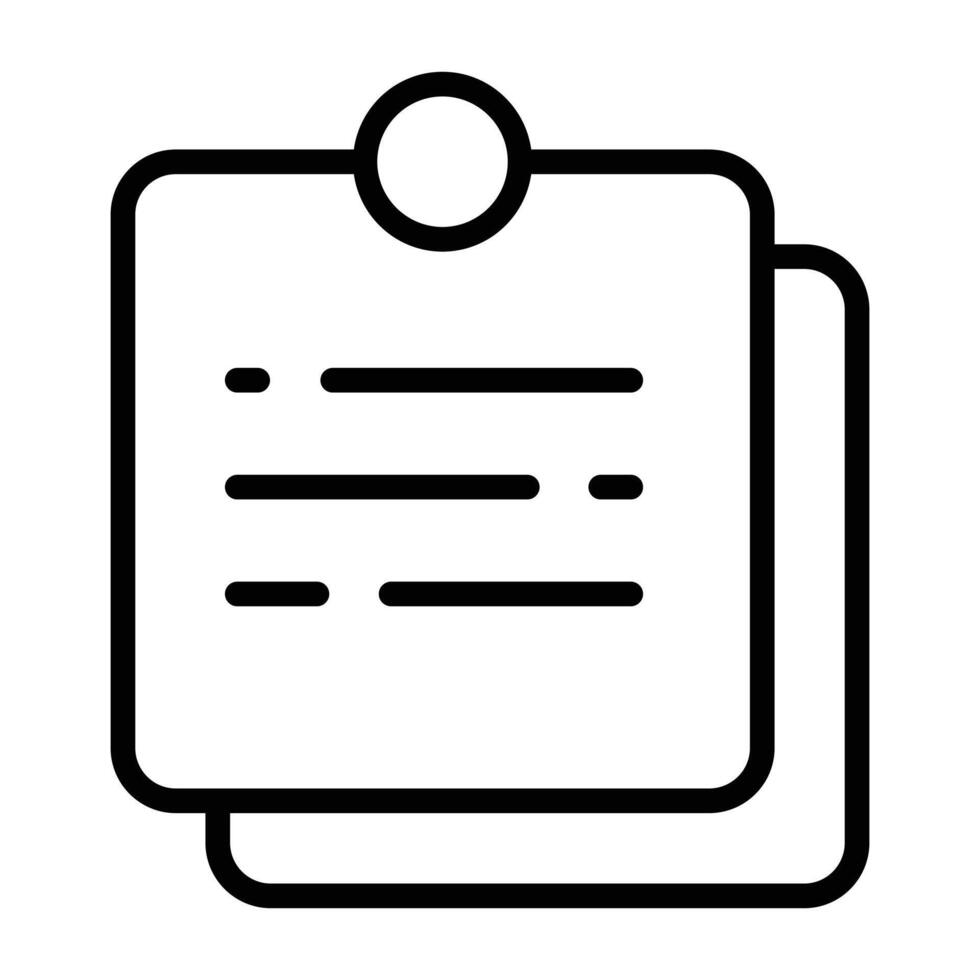 Line drawing of a notepad paper representing documentation and creativity. Great for school, planning, and writing projects. vector