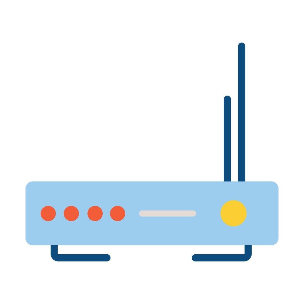 Flat Design Wi-Fi Router Icon. Modern Connectivity and Networking Modem Illustration for Technology Interfaces. vector