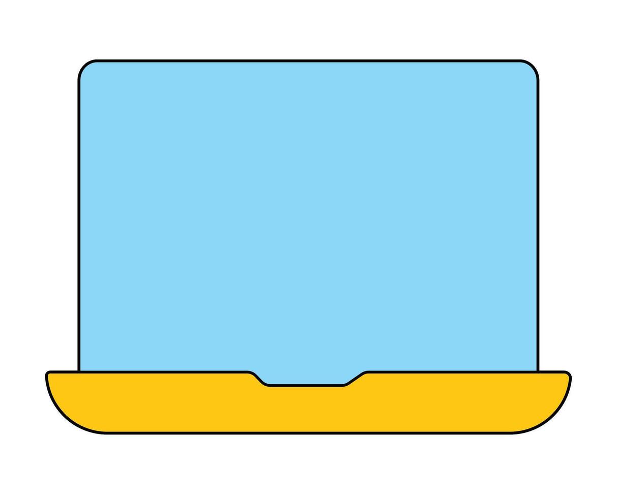 plano línea Arte ordenador portátil pantalla gráfico. sencillo cuaderno computadora ilustración para ui diseño y digital monitor conceptos. vector