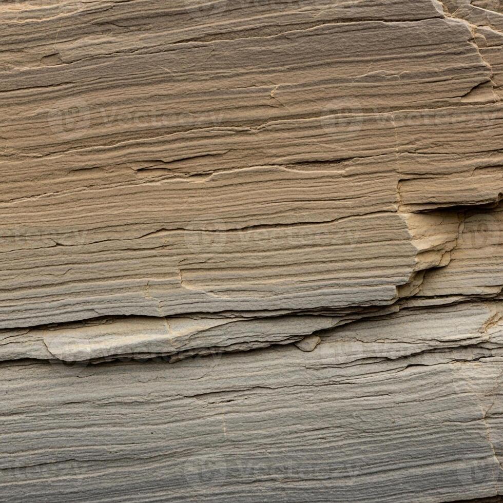 Close up view of weathered and textured natural wood grain with subtle color variations and horizontal lines photo