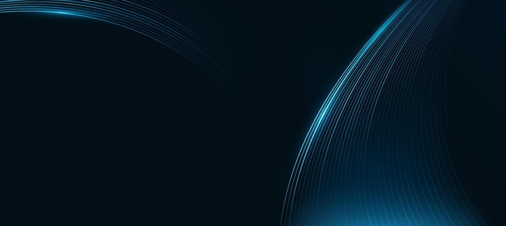 Modern abstract blue lines wave on dark background,tech banner, corporate business concept, hi-tech abstract background, illustration for business or presentation vector