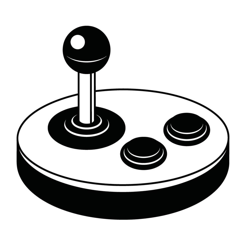 Vintage joystick with buttons retro gaming vector