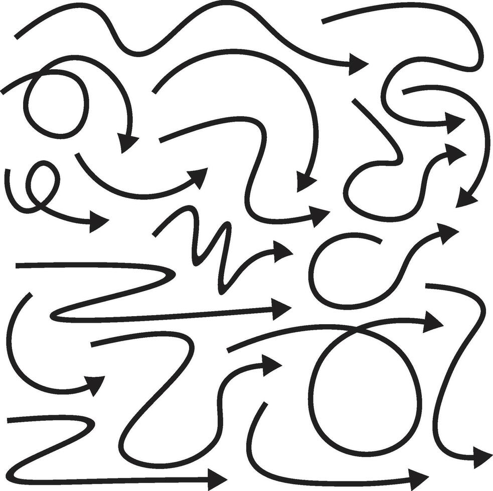 Arrow Icons Set Directional Pointers, Navigation Symbols, Graphic Elements for Design vector