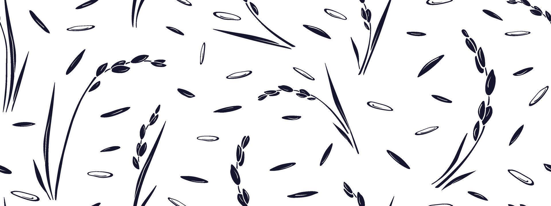 Rice seed pattern. seamless package design vector