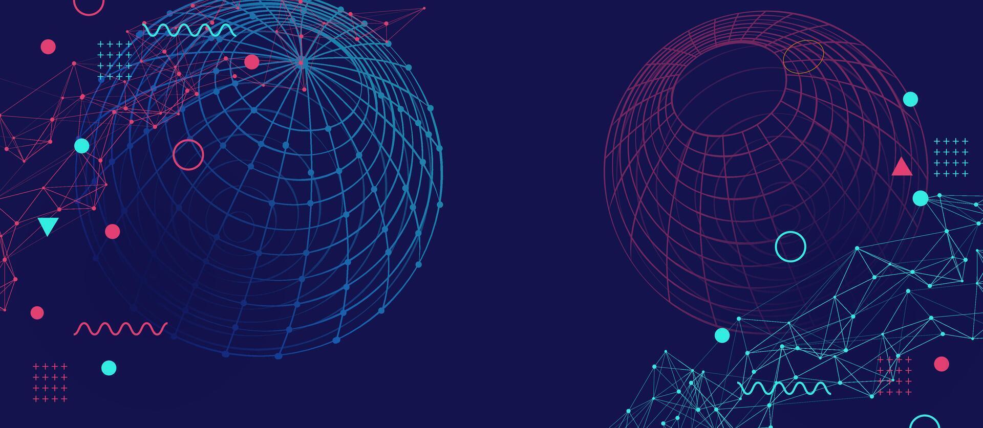 Futuristic Digital Network Background Abstract Geometric Technology Concept vector