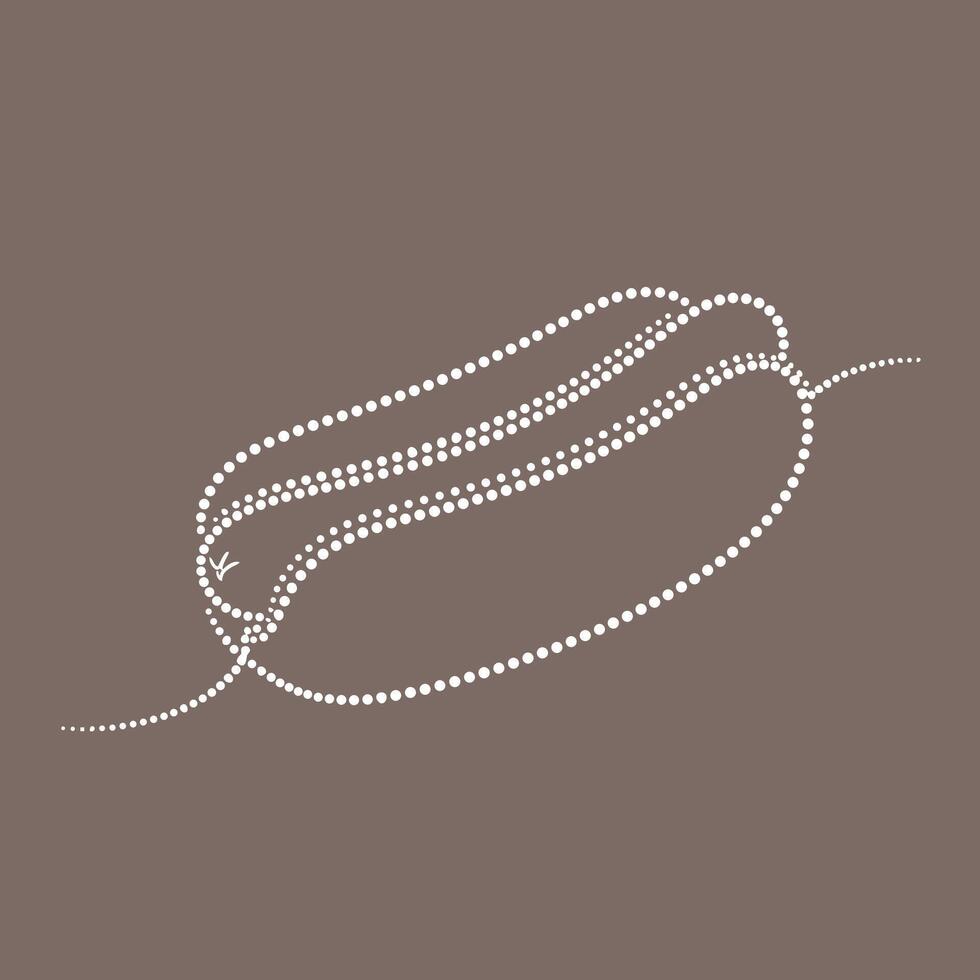 Abstract dotted line pattern forming an oval shape on a muted brown with flowing curves and dynamic movement vector