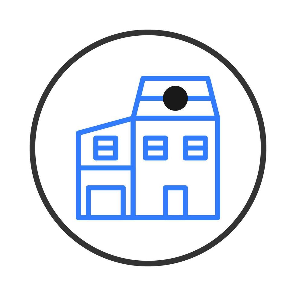 Architectural blueprint of building structure showcasing design elements framed by simple line art vector