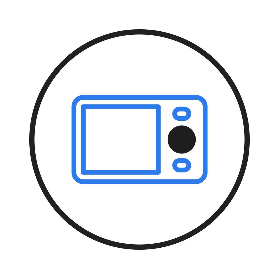 Camera device outlined in circular border conveying simplicity with a modern digital photography vector