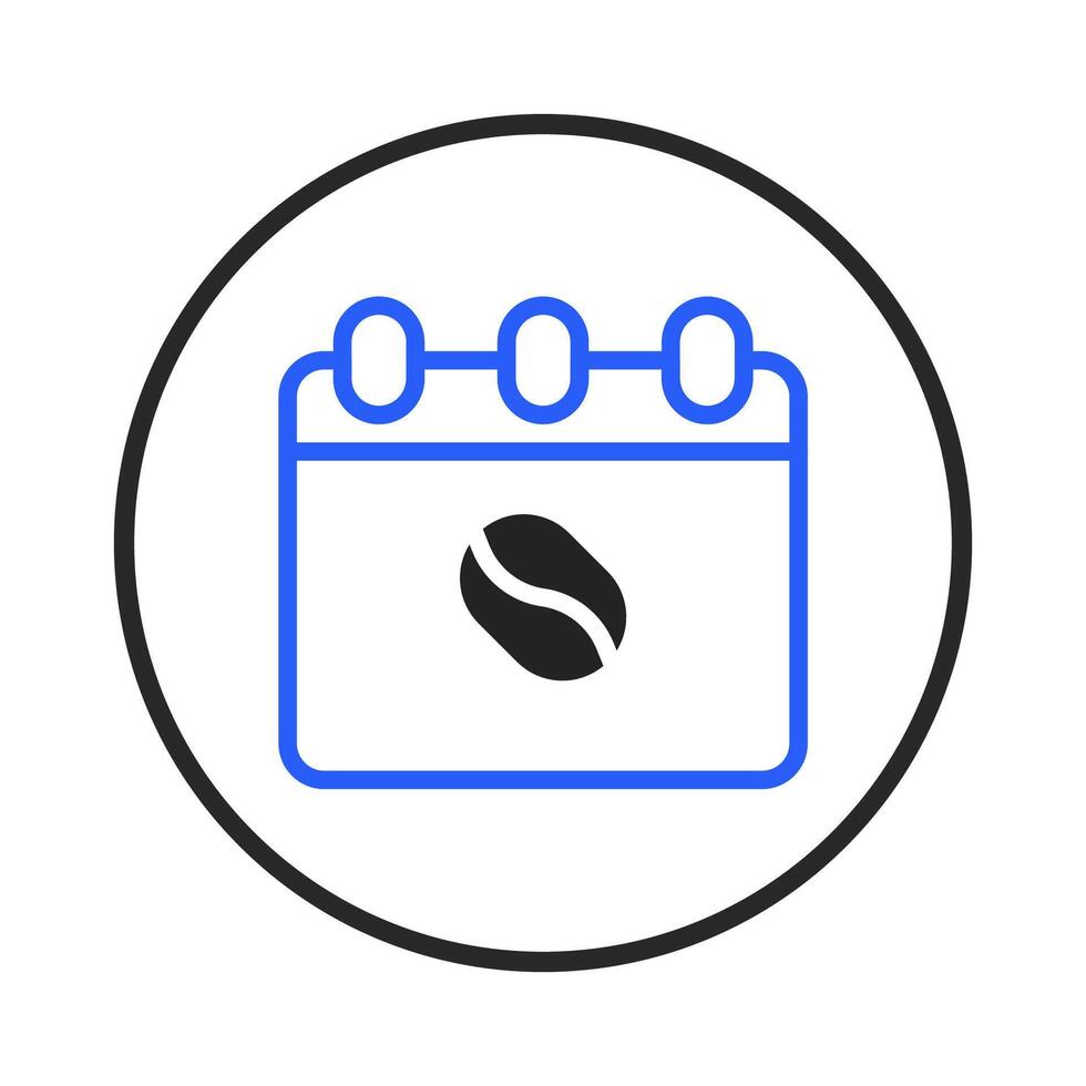 Coffee bean calendar symbol representing scheduling meetings with potential clients and partners vector