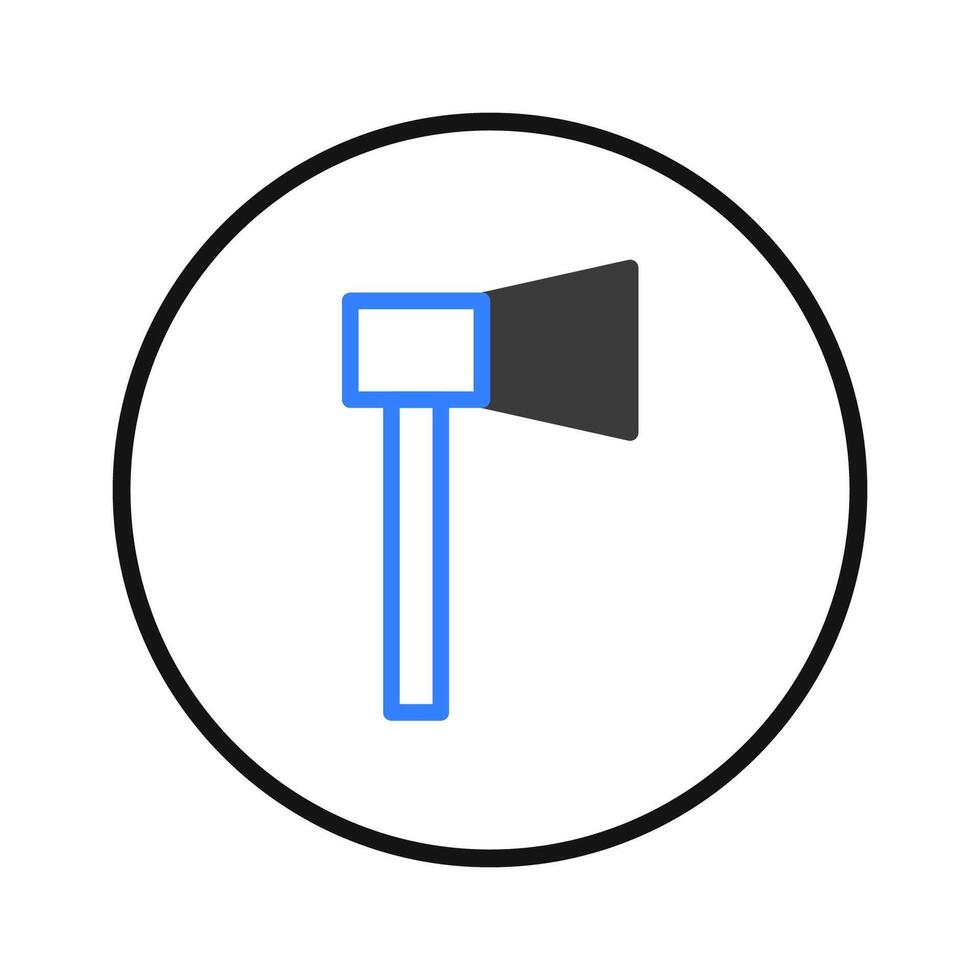 Minimalist axe illustration within a circular frame offering versatile design opportunities for vector