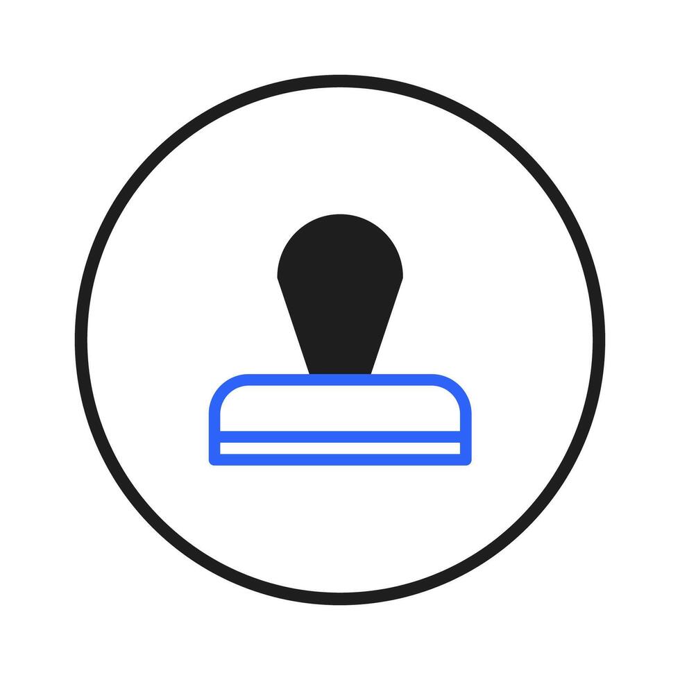 Stamp of approval icon in minimalistic design representing confirmation acceptance validation and vector