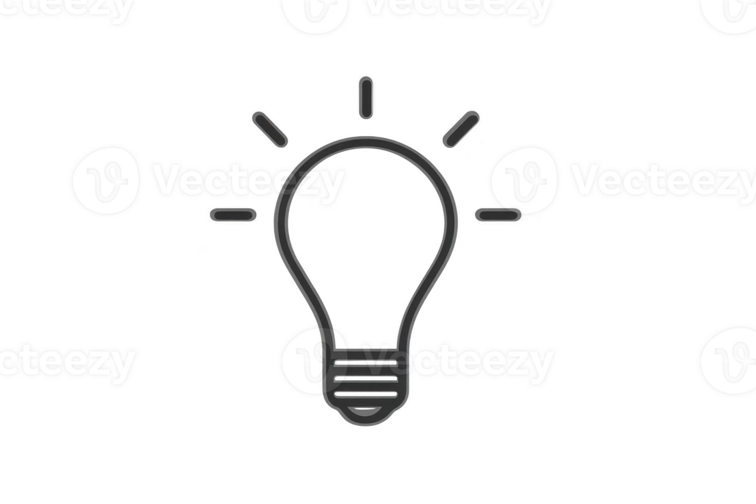 luz lâmpada ícone idéia símbolo criatividade inovação inspiração simples Preto esboço isolado em transparência fundo mínimo Projeto conceito brilhante energia solução motivação positivo png