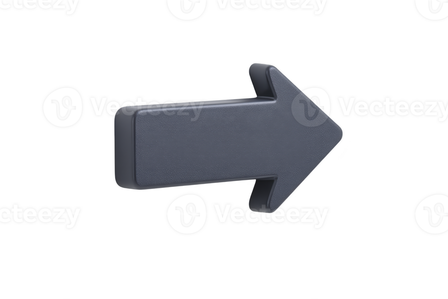 Dark arrow right direction 3d icon navigation pointer isolated simple modern graphic symbol png