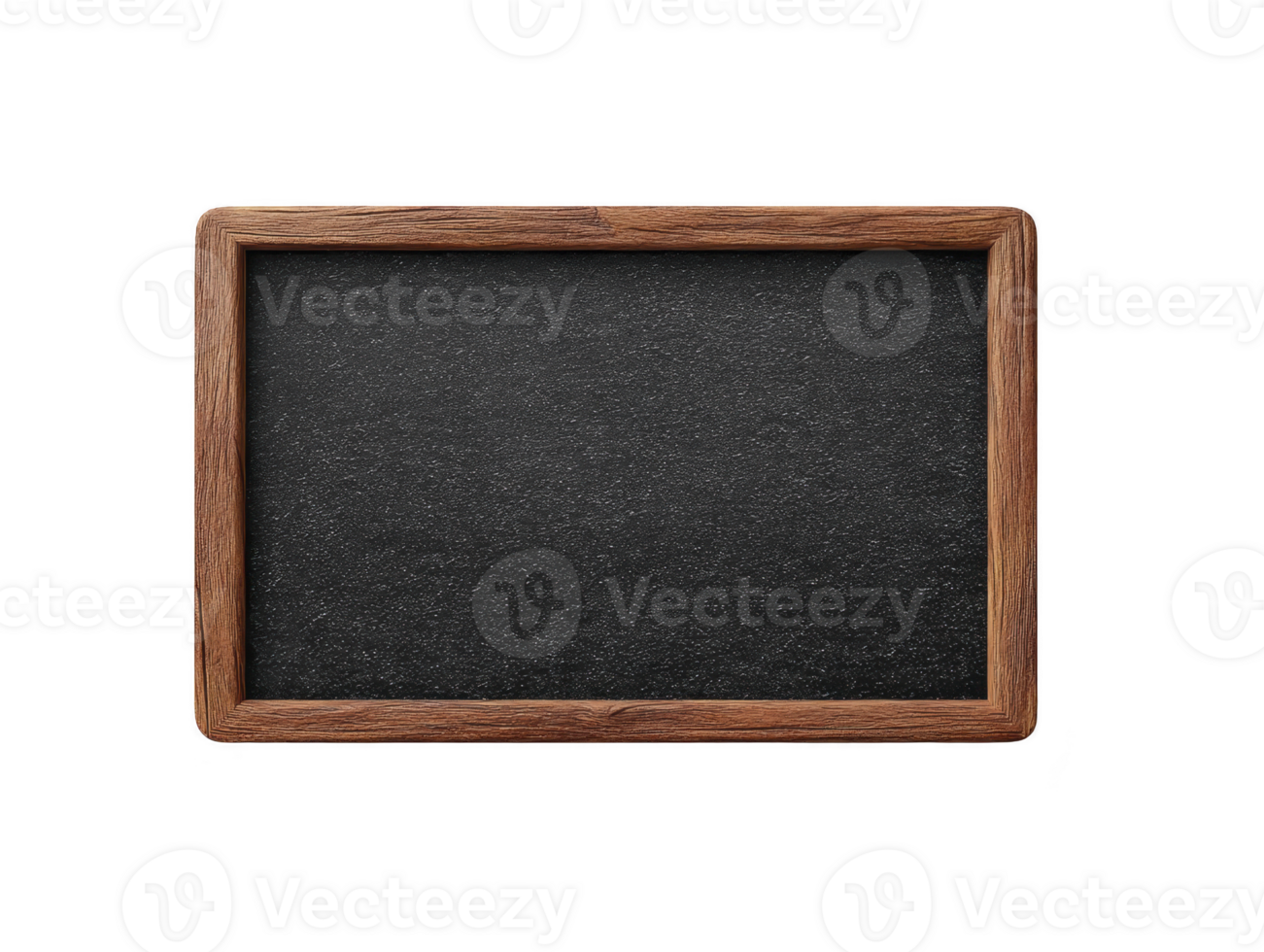 Wooden frame black chalkboard empty isolated rustic education blank textured classroom copy space. Wooden frame black chalkboard with empty surface rustic style isolated transparency background png