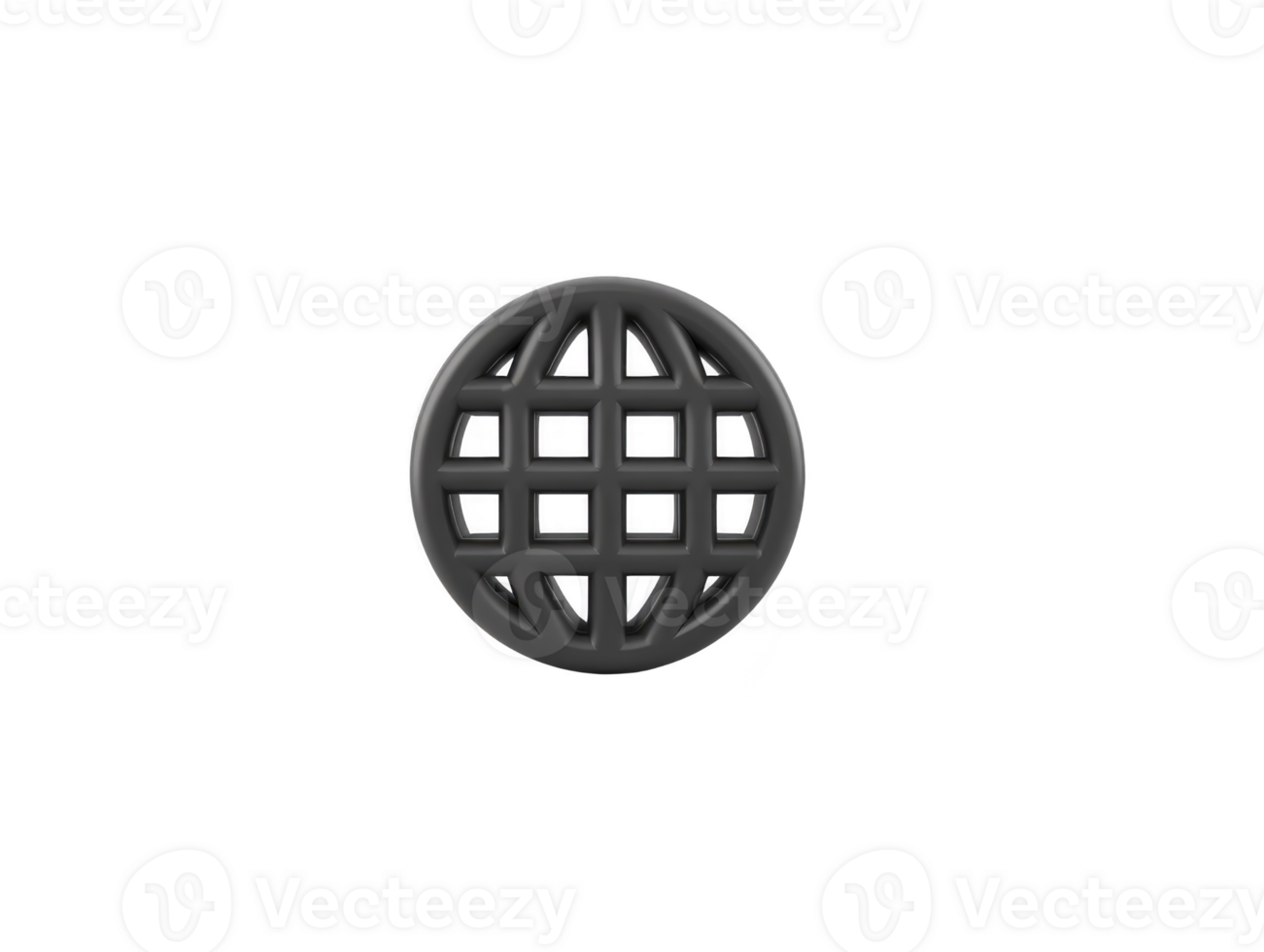 schwarz Globus Symbol 3d Netz Symbol isoliert auf transparent Hintergrund modern Digital Design einfach runden gestalten minimal Stil Technologie Konzept neutral Emotion geeignet zum Internet oder Netzwerk Themen png