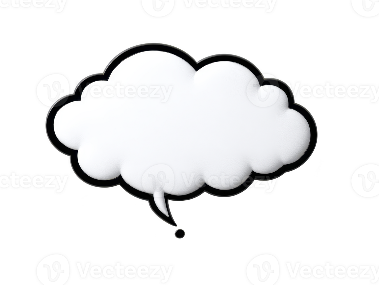 White speech bubble cloud shape isolated on transparent background ideal for text communication message or creative design with playful and lighthearted mood png