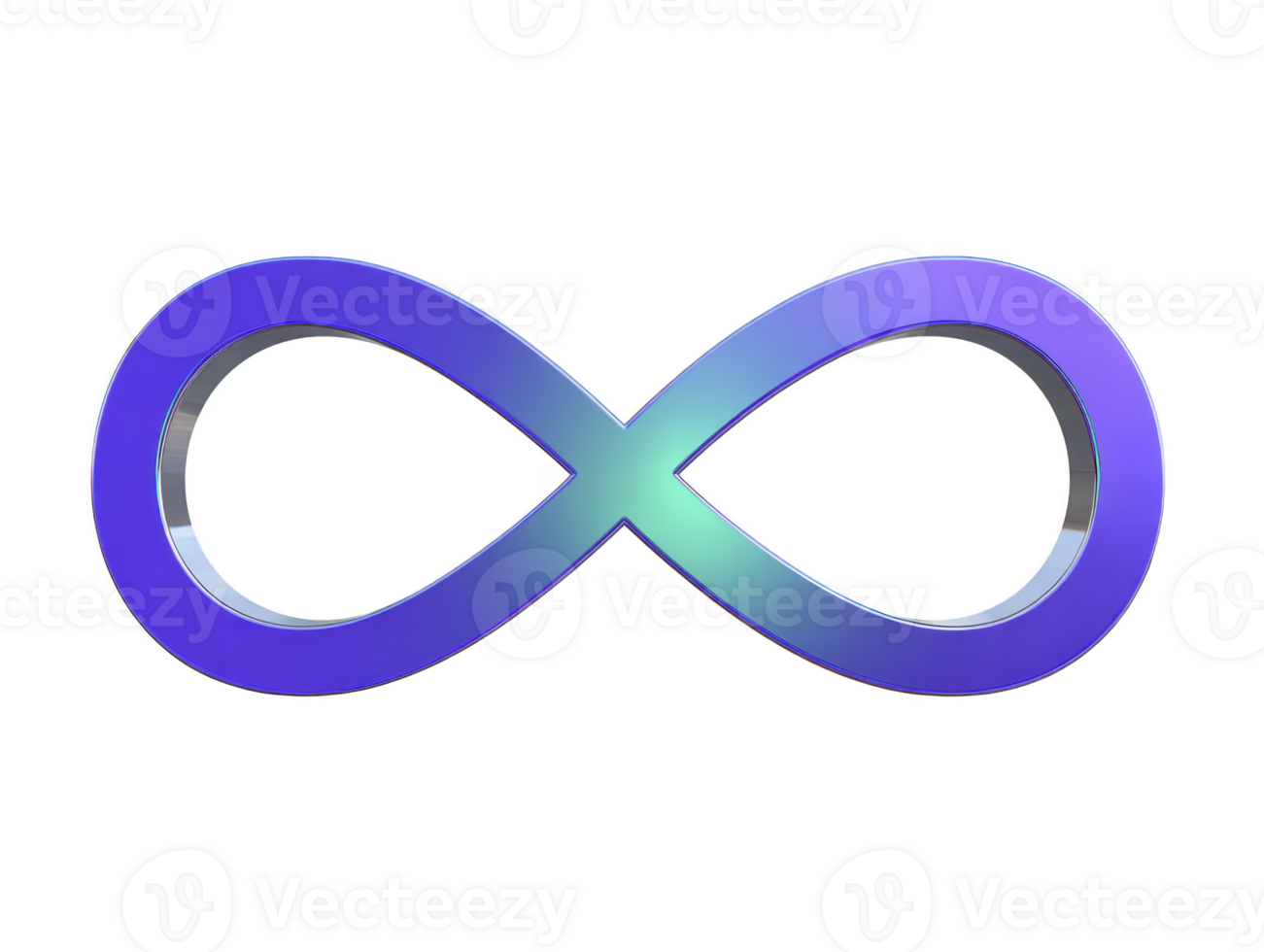 infinidade símbolo azul gradiente 3d Renderização isolado em transparente fundo moderno Projeto matemático conceito sem fim abstrato calma emoção png