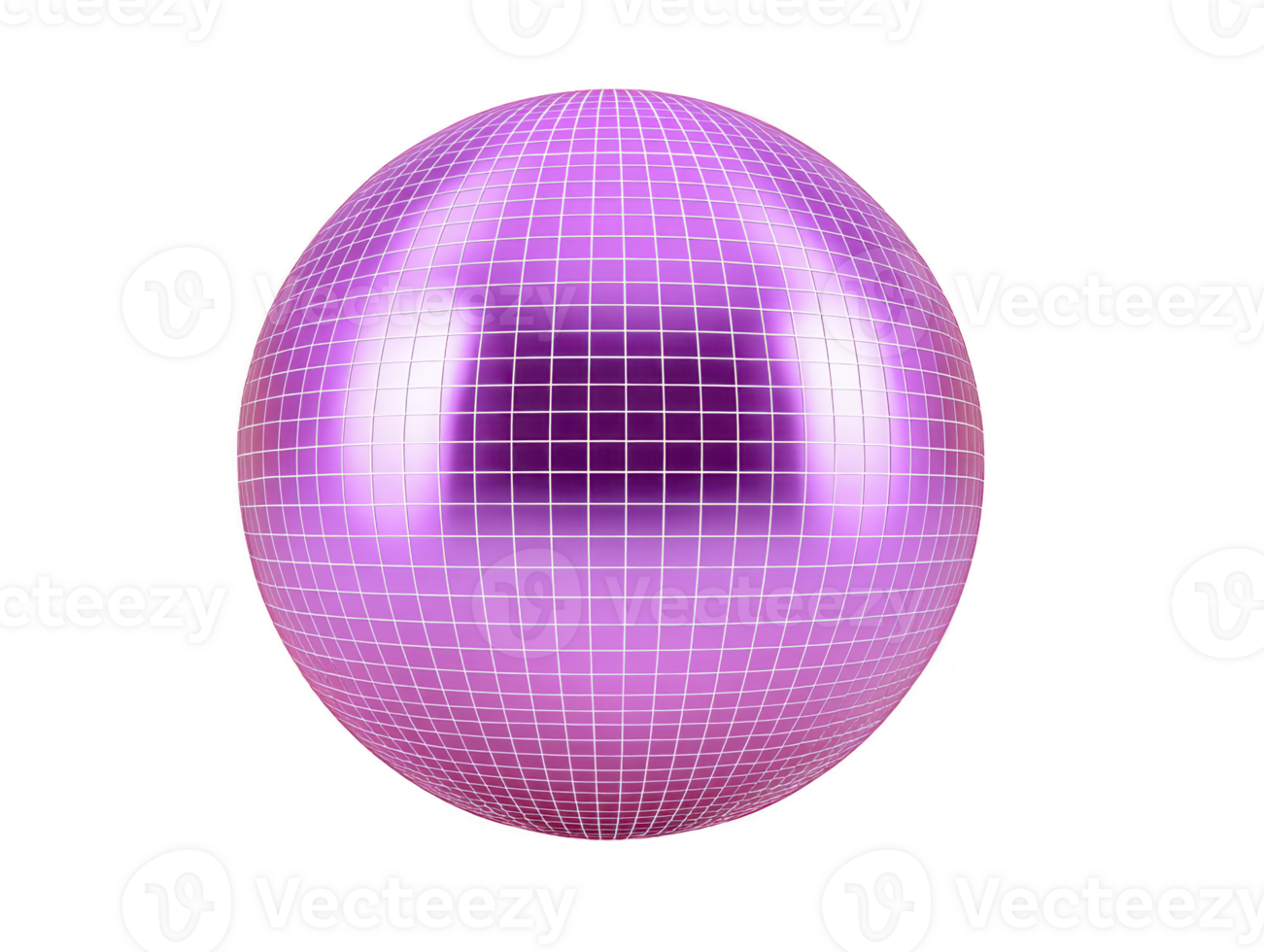 Vibrant purple sphere with glossy surface and white grid lines, reflecting light and creating futuristic, digital, and modern aesthetic, suitable for technology or abstract design concepts png