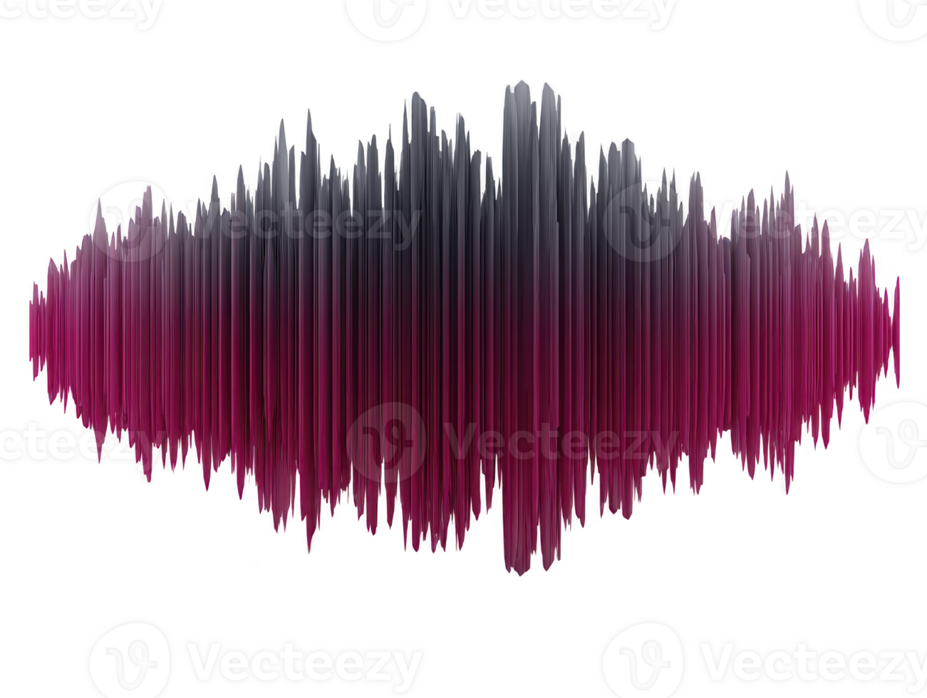 Audio waveform digital sound wave abstract pattern pink and black gradient isolated on transparency background modern technology creative design energetic mood png